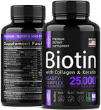Biotin 25,000 Mcg – Boost Energy, Hair, Skin & Nails Health AJ PRIME