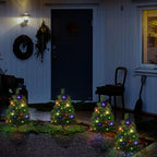 3SET 1 TOW 2 Solar Christmas Tree, Solar Powered Pathway Christmas Tree With Multicolored LED Lights - The Premium