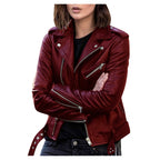 Women's Short Women's Leather Jacket Coat Jacket Pu
