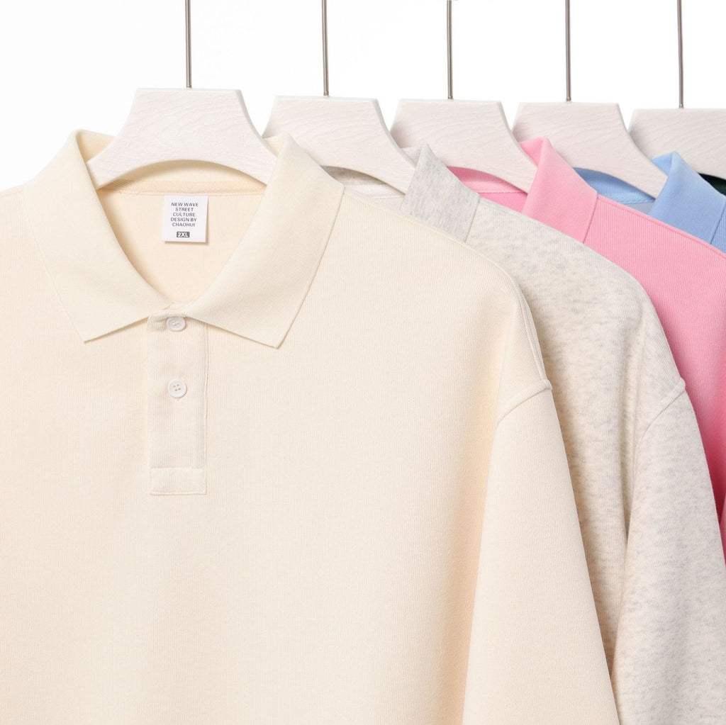 Loose Solid Color Couple Lapel Long Sleeve