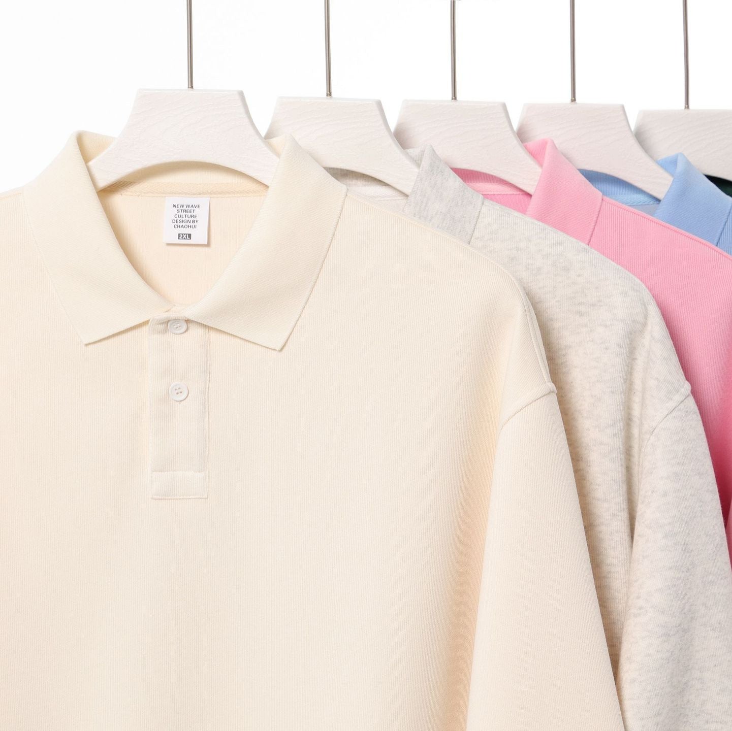 Loose Solid Color Couple Lapel Long Sleeve