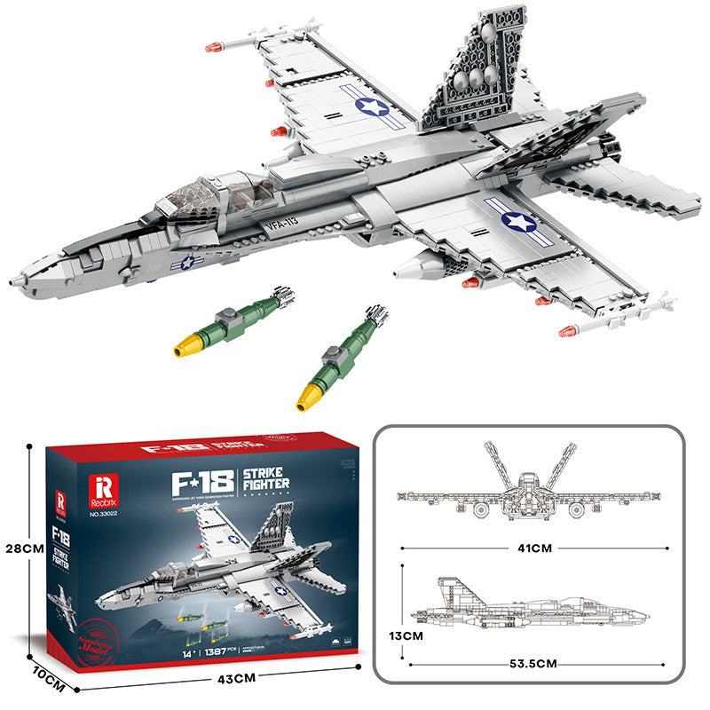 Military Building Blocks Fighter Puzzle Assembling Building Blocks