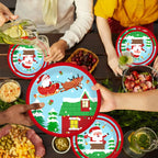 Christmas Paper Plates And Cups Set Decorations For 10 Guests Santa Claus Elk Pattern Plates And Cups For Winter Holiday Christmas Party Decorations - The Premium
