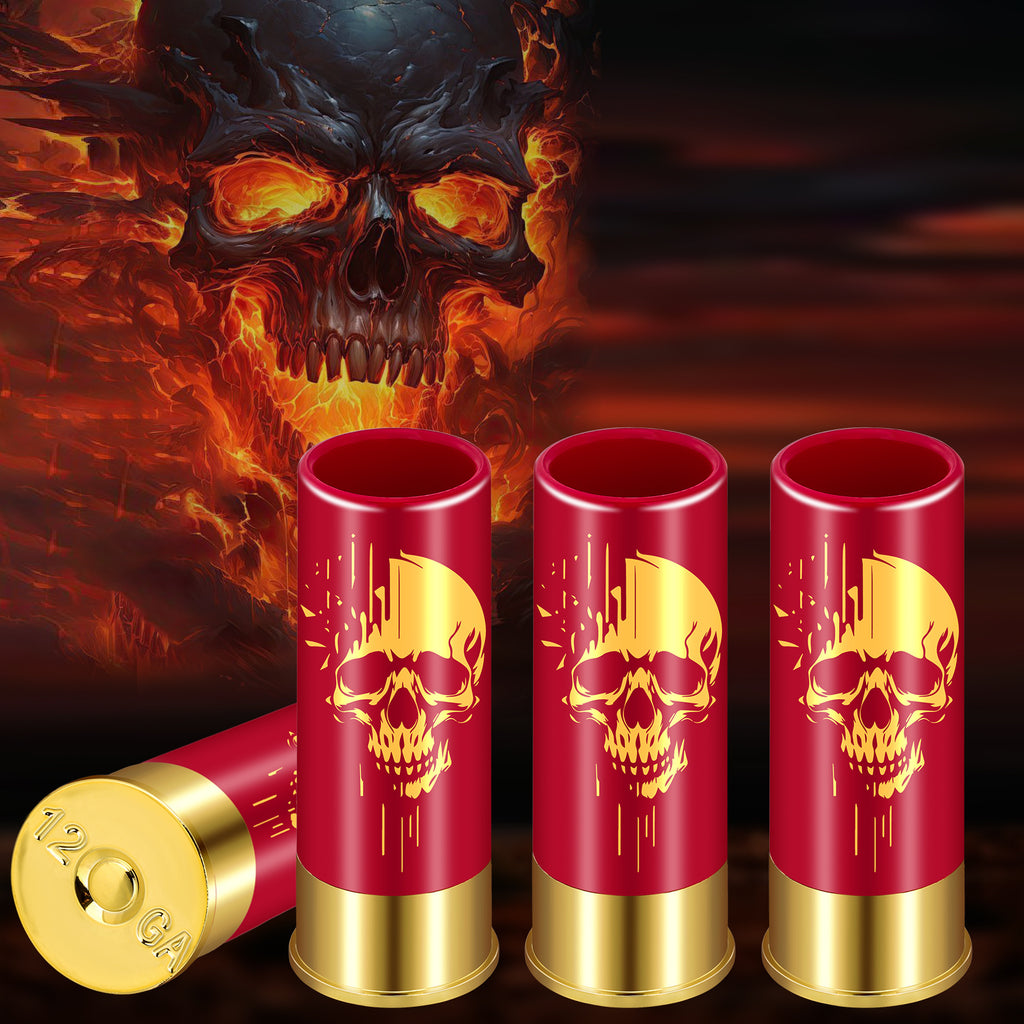 4pcs Skull Shot Glasses, 1.5oz - Reusable, High-Quality Plastic Bullet Cups For Whiskey, Cocktails & Wine, Perfect For Bars, Parties & Gifts