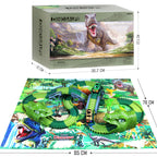 Children's Electric Assembled Track Racing Simulation Animal Tyrannosaurus Dinosaur Toy Puzzle Boy Gift