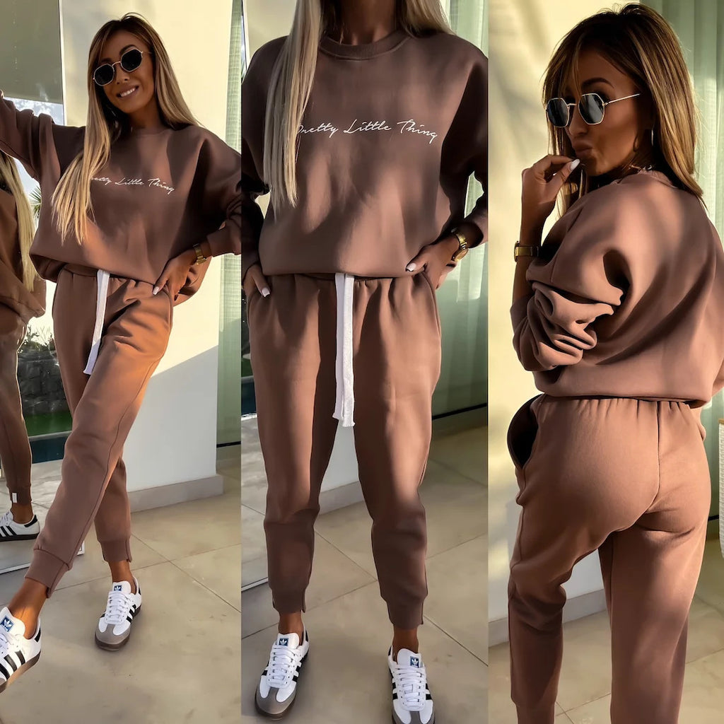 Ladies' Comfortable Hoodie And Jogger Pants Set