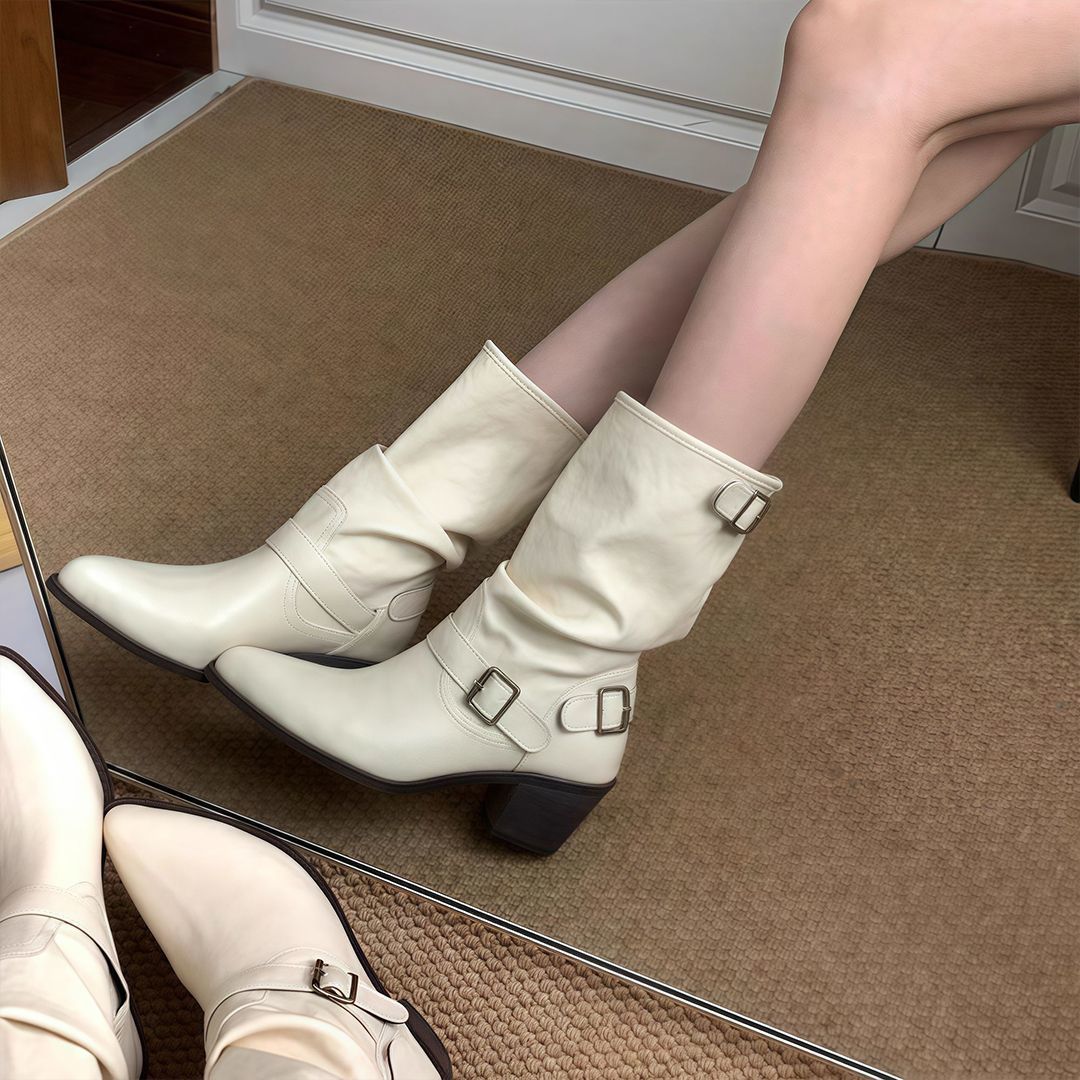 Fashion All-match Comfort And Casual Pointed Toe Chunky Heel Women's Boots