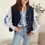 Women's Warm Outer Wear Lambswool Sleeveless Button Vest