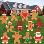 12 Pcs Christmas Gingerbread Man Yard Sign Waterproof Outdoor Xmas Gingerbread Lawn Signs Yard Decoration For Holiday Lawn Yard Patio Walkway Pathway Decor - The Premium