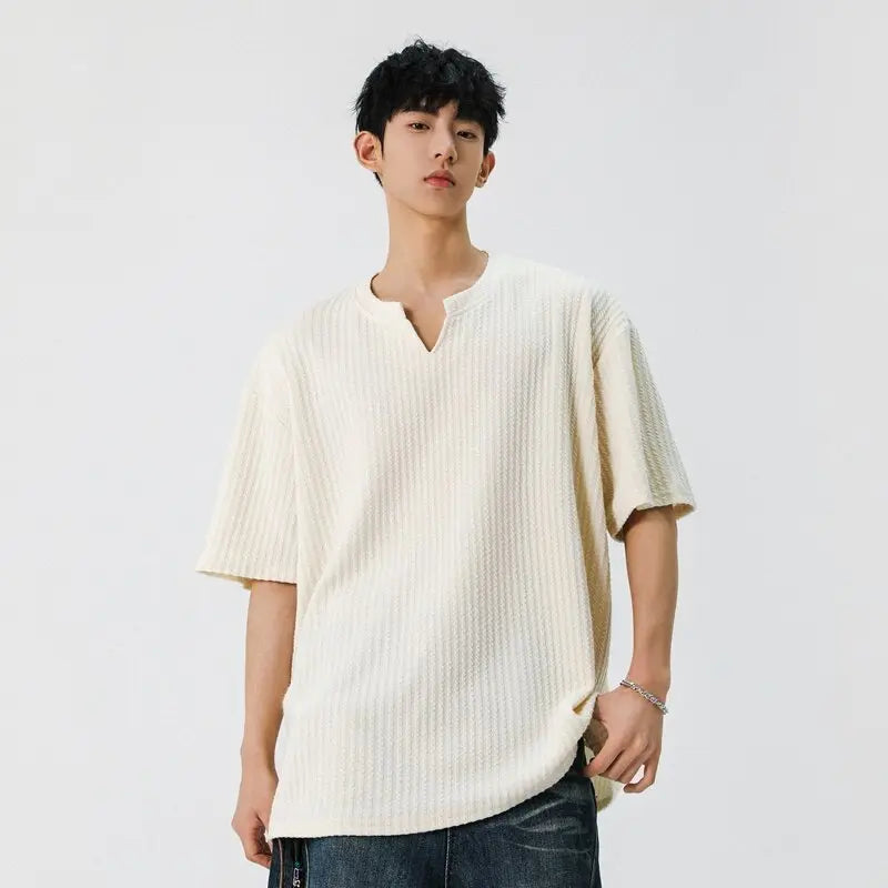American V-neck Short Sleeve Men's Casual Versatile - The Premium