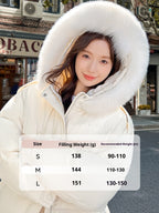 Women's Mid-length Fox Fur Collar Down Jacket