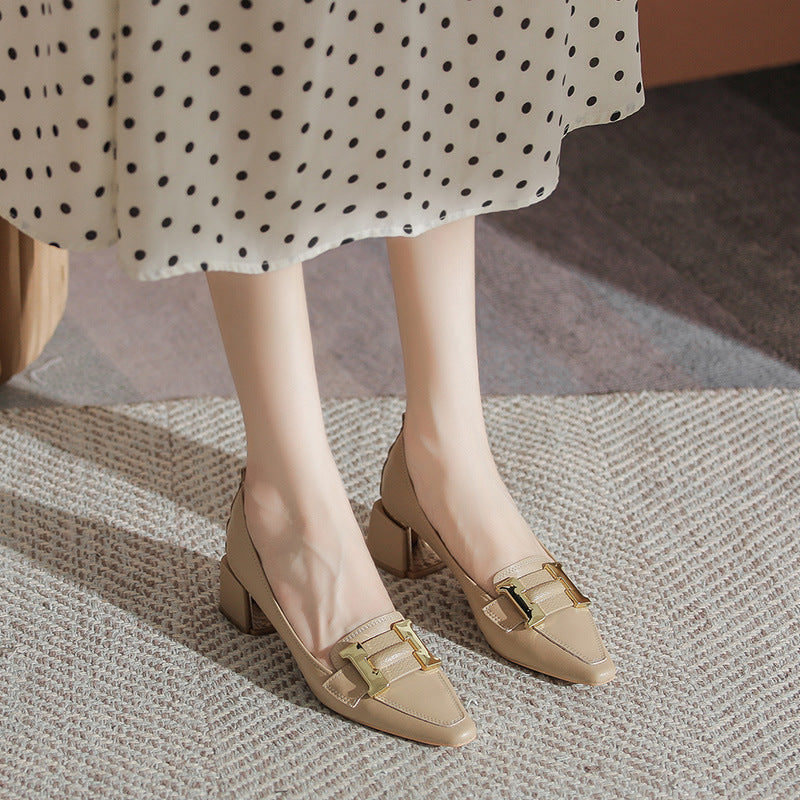 Chunky Heel High-heel Commuter Shallow Shoes