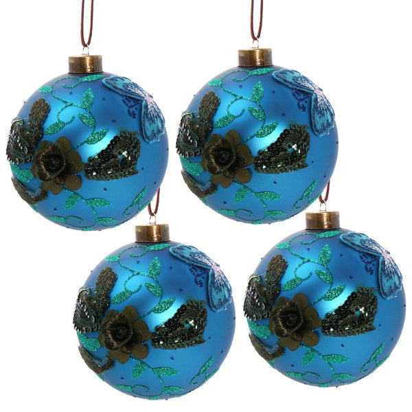 4PCS Set Christmas Glass Ball Ornaments Hanging Tree Decor Shiny Holiday Party Supplies Tree Decorations FBA Shipment - The Premium