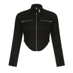New Stand-up Collar Slim Fit Short Zipper Jacket