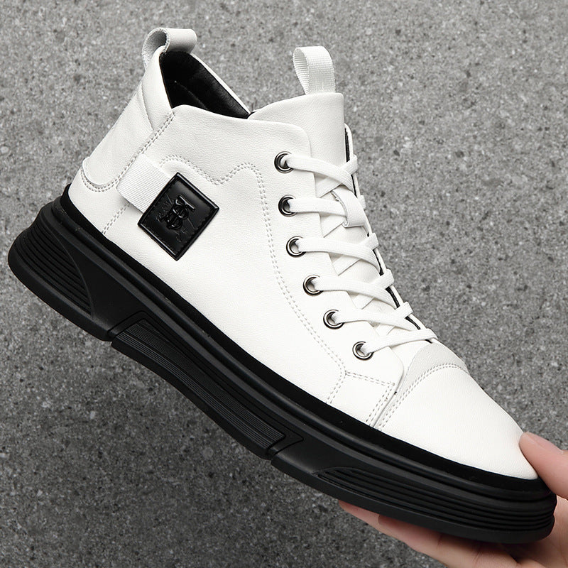 High-top Men's Shoes Winter Men's Leather Shoes Leather Casual