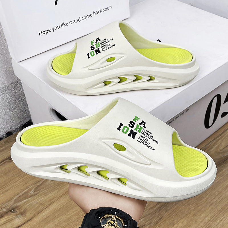 Men's EVA Thick Soled Color Blocked Slippers