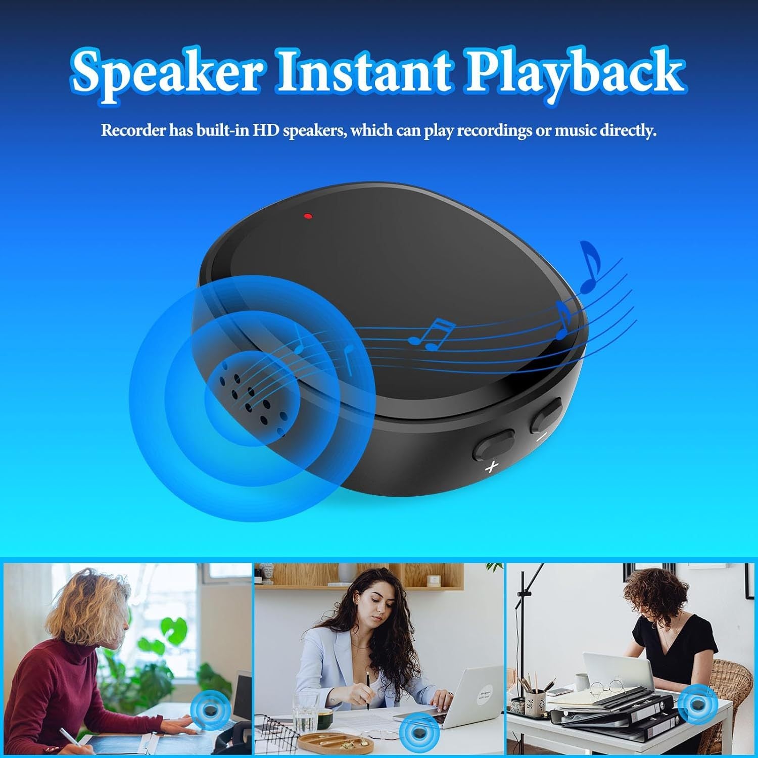 64GB Digital Voice Recorder Voice Activated Recorder For Lectures Meetings, 3-in-1 Portable Audio Recorder Magnetic Tape Recorder Recording Device With Speaker Instant Playback And Headphone Playback