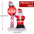 8.2FT Lighted Christmas Inflatable Decoration, Inflatable Black Santa & Road Sign, Funny Blow Up Yard Decorations With Built-in LED Lights For Holiday Party Front Yard Lawn Garden Decor - The Premium