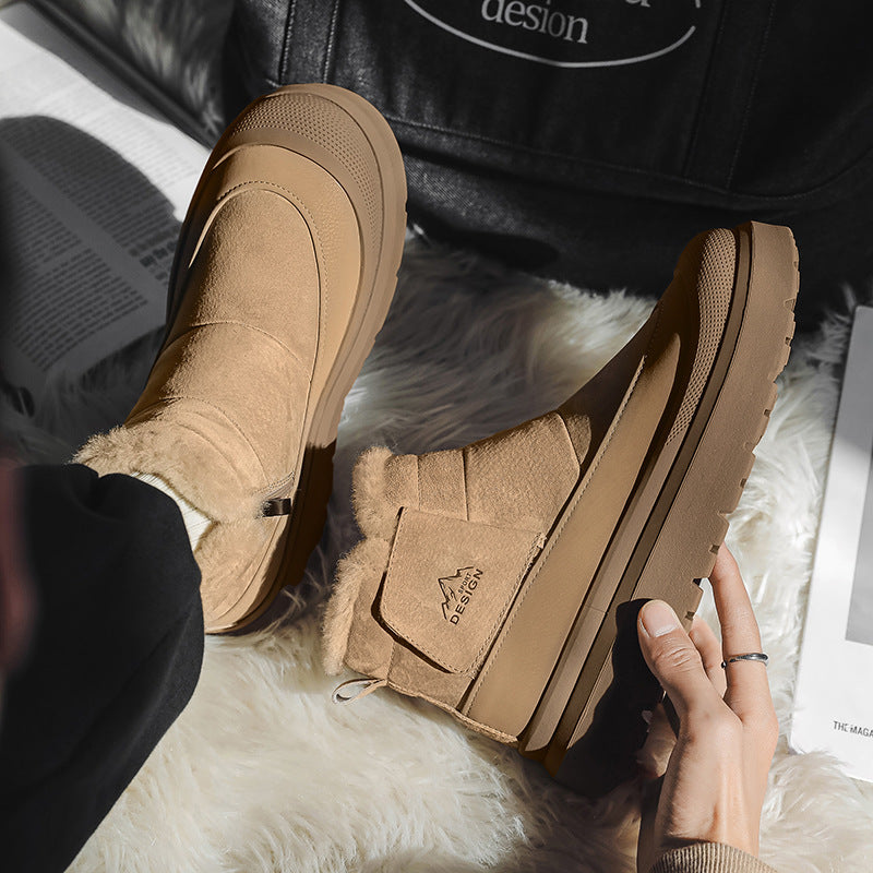 Fleece-lined Thick Casual All-Match Platform Non-slip Snow Boots Trendy Shoes
