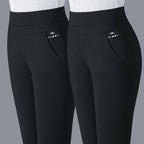 Tight High Waist Female Straight-leg Trousers