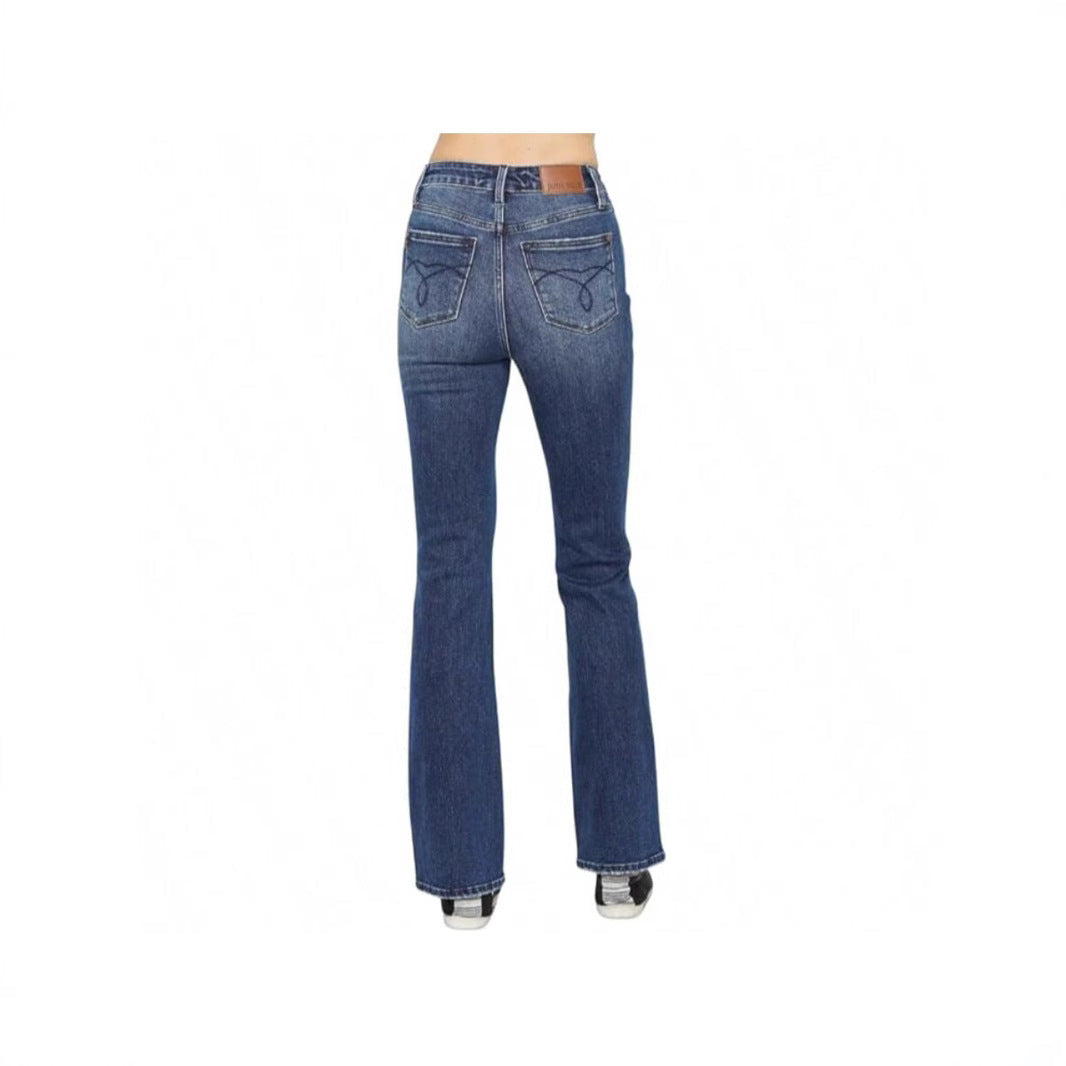 Mid-rise Flared Jeans For Women, Vintage Style, High Elasticity And Comfort