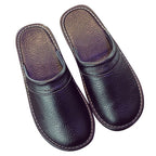 Home Leather Slippers Men's Plus Size Spring And Autumn Waterproof Platform