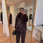 With Belt Artificial Wool Coat Mid-length