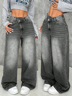 Women's Casual Straight Loose Washed Jeans