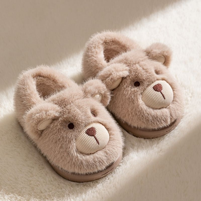 Plush Slippers Home Cotton Slippers Heel-wrapping Shoes Boys And Girls Warm Shoes