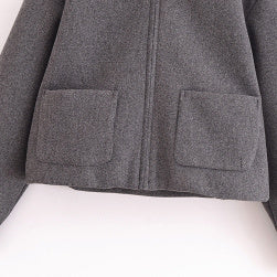 Fashion Simple And Versatile Pocket Shirt-collar Short Jacket