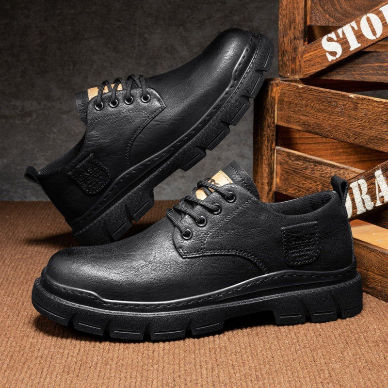 Men's Autumn Black Soft End Business Leather Men's Shoes Outdoor British