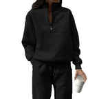 European And American Women's Hooded Fleece Sports Casual Fashion Set