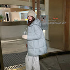 Winter New Loose Mid-length Down Thickened Cotton Coat For Women
