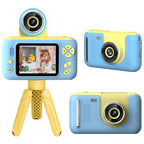 1Pc Kids Digital Camera With Flip Lens Children Video Camcorder Christmas Toy Birthday Gifts With Tripod 2.4in Screen 32G MMC Card For 3-10 Year Old Boys Girls