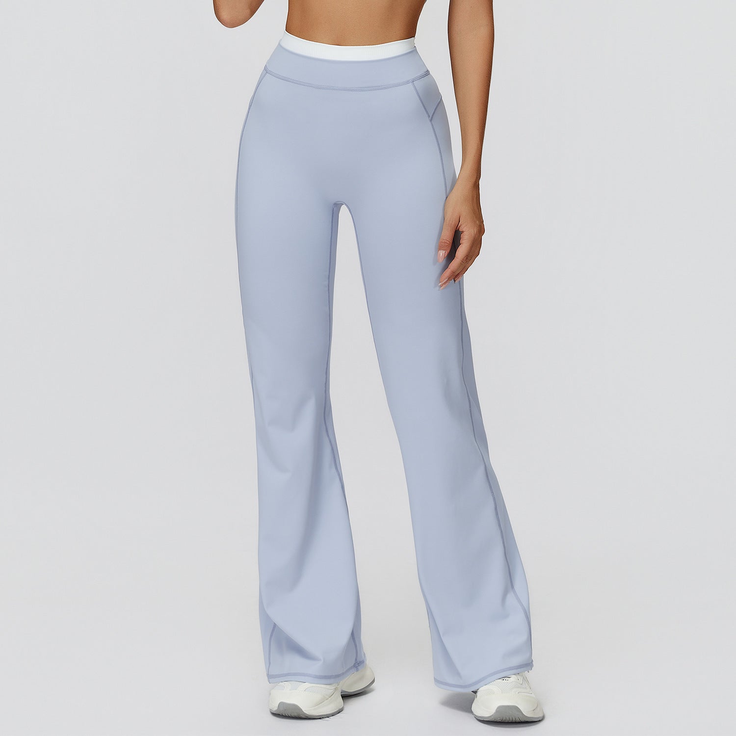 Fake Two-piece Thread High Waist Casual Exercise Workout Pants