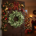 Christmas Cedar Wreath Full Luxe Greenery Holiday Door Festive Pinecone & Berry Accent FBA Shipment - The Premium