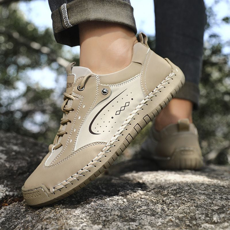 University Style Good-looking Outer Wear Handmade Stitching Casual Leather Shoes