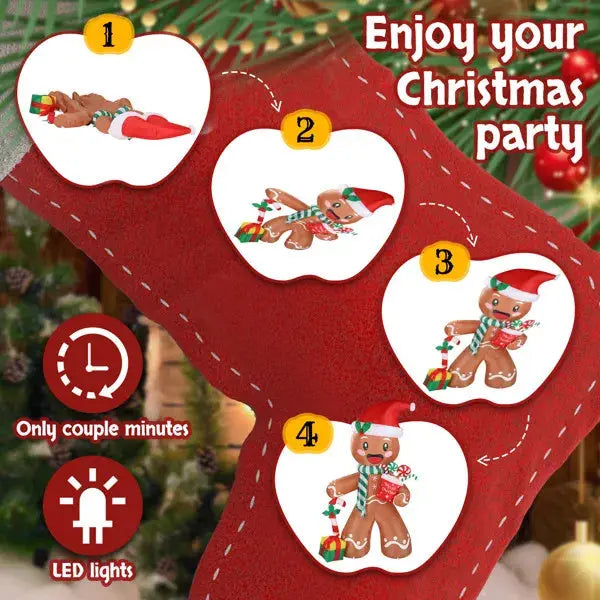 7.9 FT Lighted Christmas Inflatable Decoration, Inflatable Gingerbread Man Outdoor Decoration, Funny Blow Up Yard Decorations With Built-in LED Lights For Holiday Party Front Yard Lawn Garden Decor - The Premium