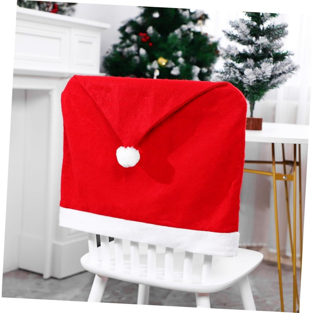 Christmas Chair Covers, Santa Claus Hat Slipcover Xmas Chair Back Cover For Christmas Din - The Premium