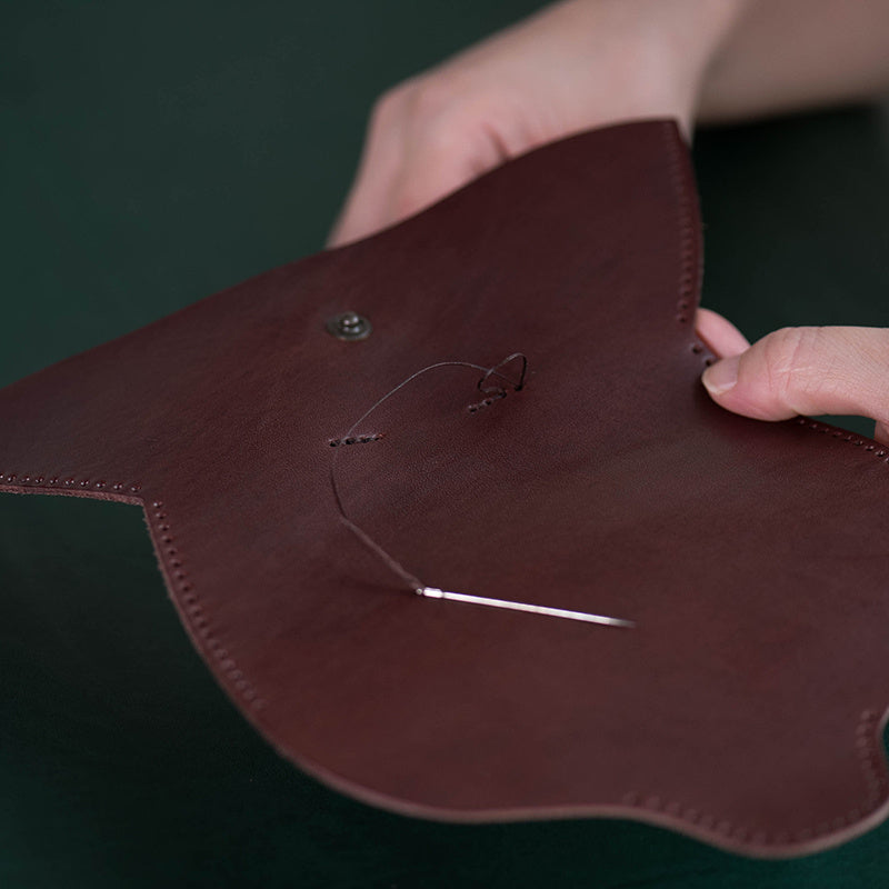 Fog Wax Leather Glasses Case Manual Sewing