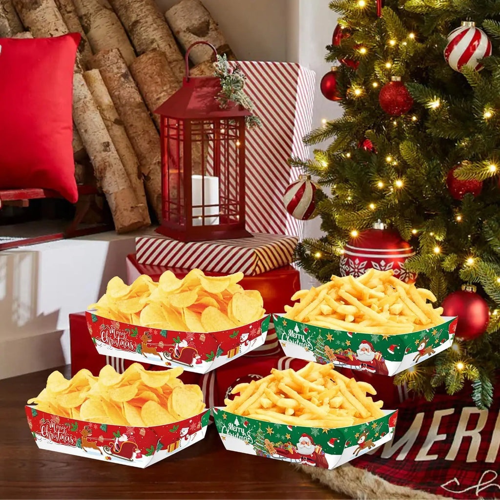 36 Christmas Paper Food Trays - The Premium