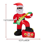 Dropship 7.5FT Lighted Christmas Inflatable Decoration, Inflatable Black Santa Playing Electric Guitar, Funny Blow Up Yard Decorations With Built-in LED Lights For Holiday Party Front Yard Lawn Garde - The Premium