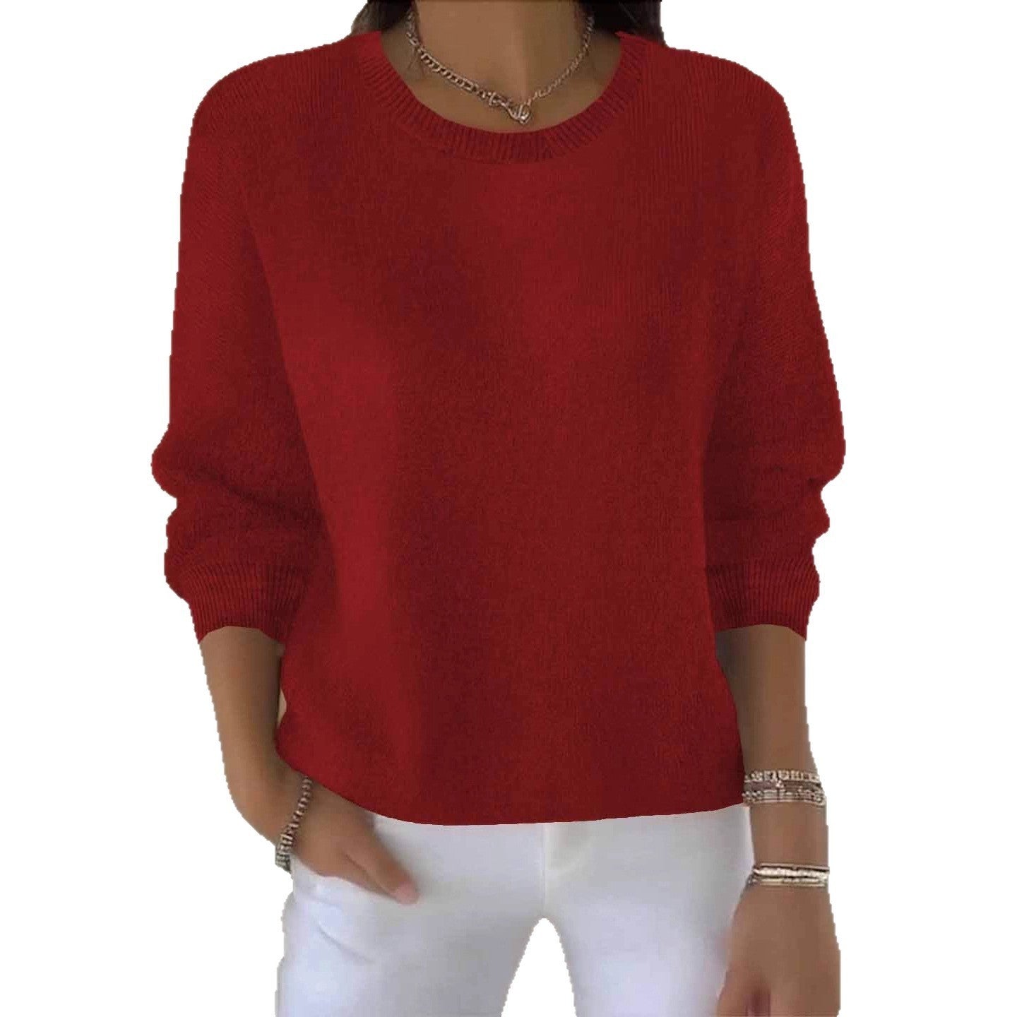 Women's Solid Color Long Sleeve Sweater