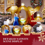 7.5FT Lighted Christmas Inflatable Decoration, Inflatable Nativity Scene With JOY Sign, Funny Blow Up Yard Decorations With Built-in LED Lights For Holiday Party Front Yard Lawn Garden Decor - The Premium