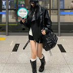 Biker's Leather Jacket Women's Loose All-match Retro