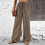 Retro Casual Pants High-waisted Trousers Women
