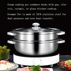 High Quality Stainless Steel Steamer Set - Double-layer Thickened Design, Suitable For Induction Cookers And Gas Stoves - Perfect For Cooking And Hospitality, Durable Household Kitchen Utensils