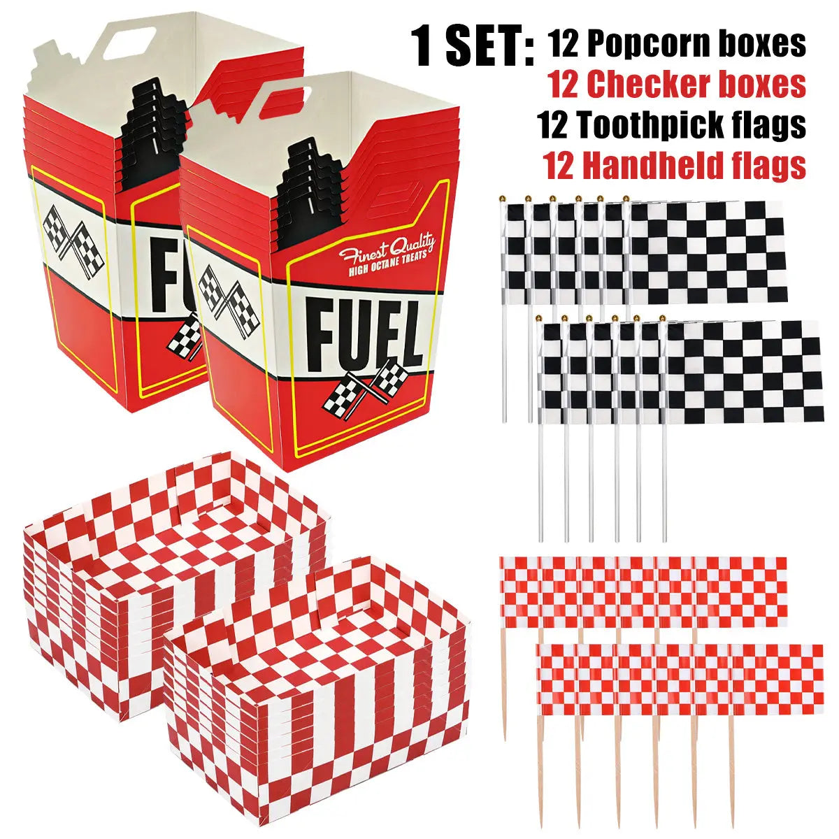 48 Pcs Race Car Theme Party Supplies Decorations Set - The Premium