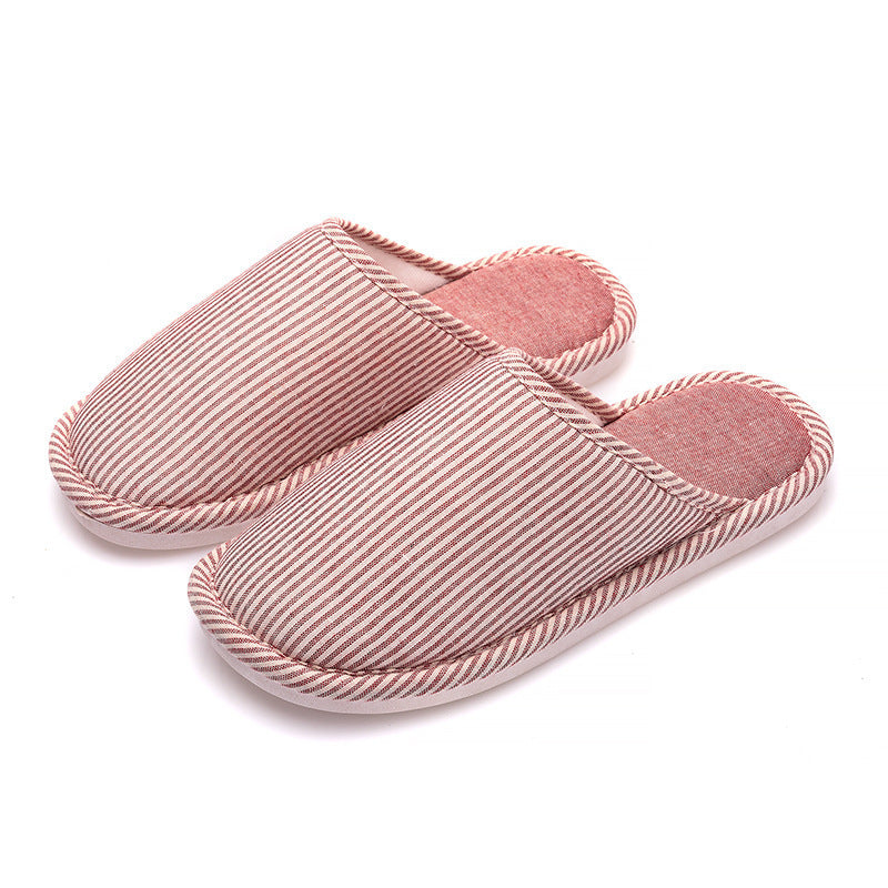 Household Stripes Home Indoor Non Slip Cotton Slippers