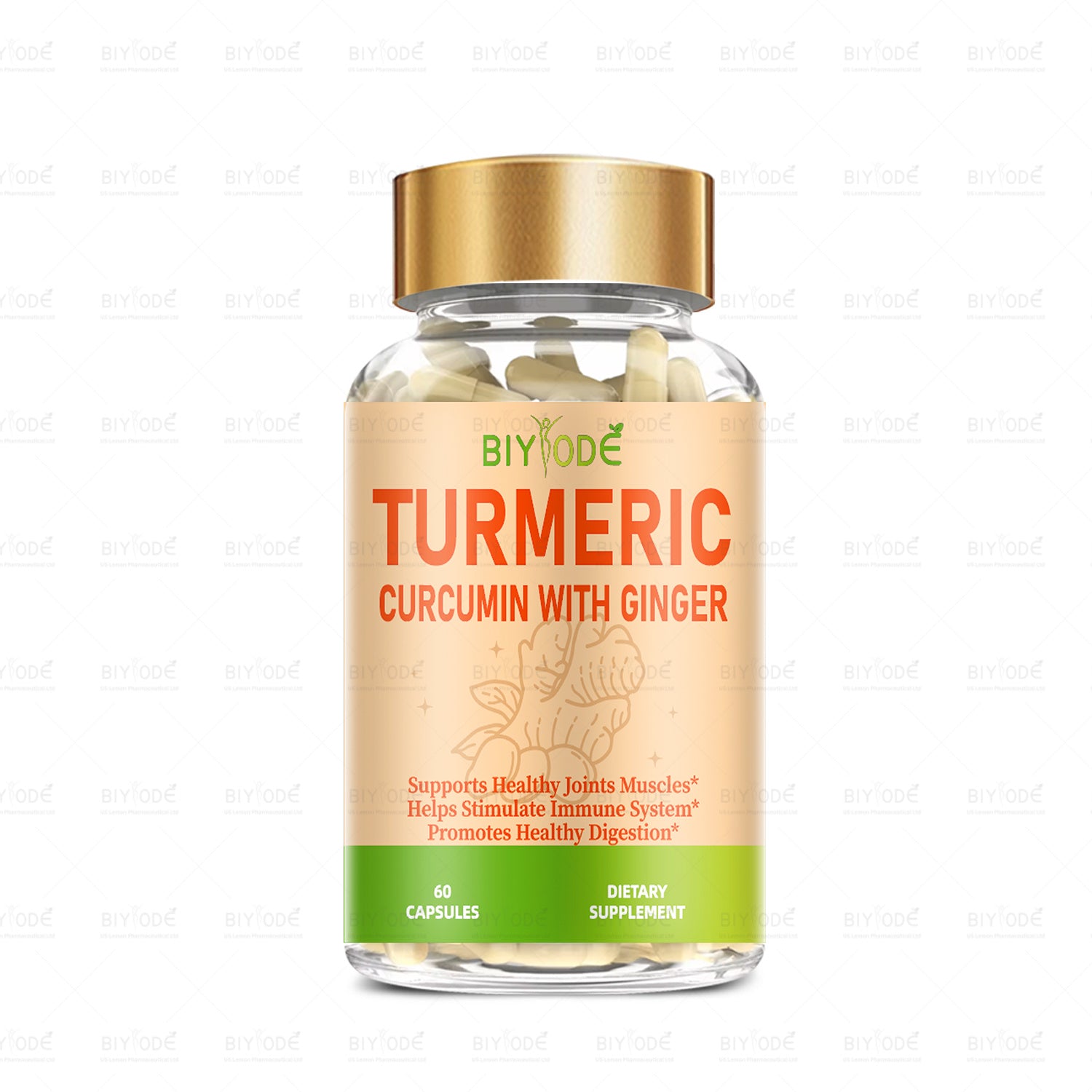 BIYODE Turmeric Capsule Wholesale Ready Stock Effective Health Supplement Formula